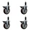 Service Caster 5'' Maroon Poly Swivel 1-1/8'' Expanding Stem Caster Set with Brake, 4PK SCC-EX20S514-PPUB-MRN-PLB-118-4 - alternate 1